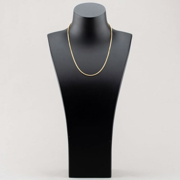 T. H. Baker 9ct Yellow Gold 18 Inch Diamond Cut Belcher Chain Necklace SQB050-18