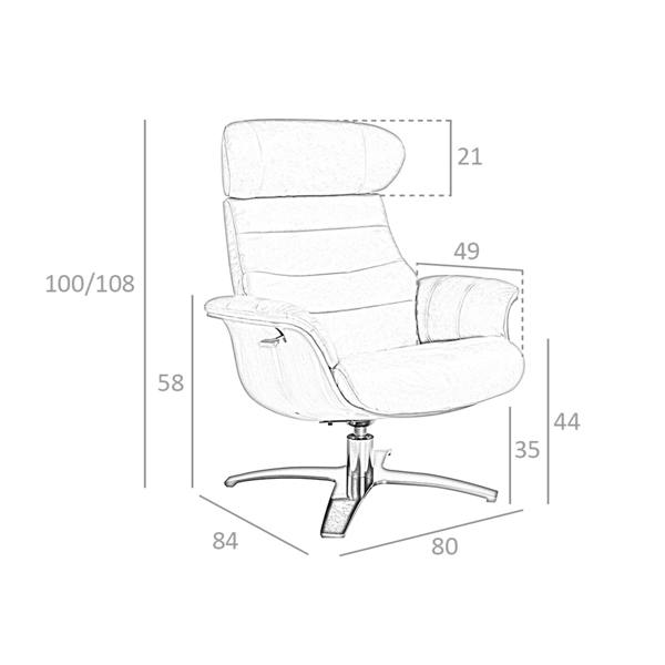 Angel Cerdá Chocolate brown leather swivel recliner armchair 5034
