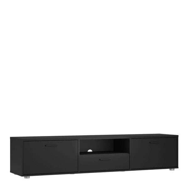 Wyld Haus Nagoya Black Low Media TV Unit 2 Doors 1 Drawer 1 Shelf