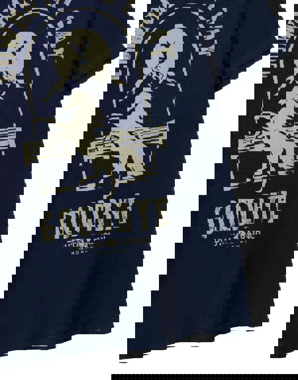 Yellowstone Mens Blue Cowboys Don't Say Goodbye Short Sleeved T-Shirt