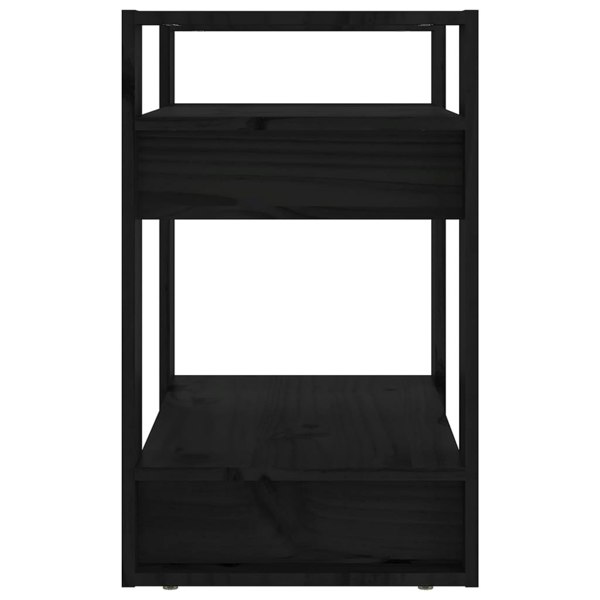 Berkfield Book Cabinet/Room Divider Black 60x35x57 cm Solid Wood Pine