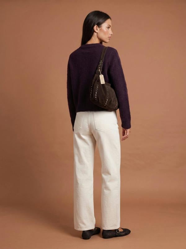 Urban Bliss Wool Blend Cropped Cardigan Purple