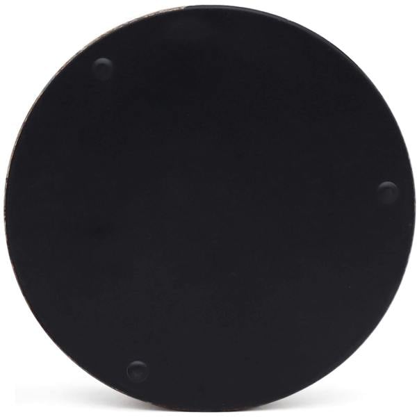 Maison des Cadeaux Set of 4 Modern Faux Marble Round Drink Coaster Set with Gold Trim & Holder