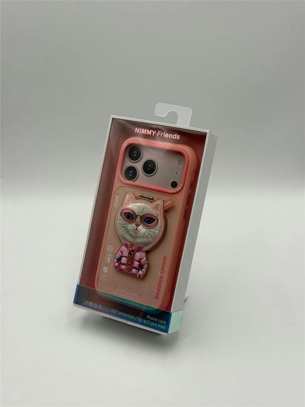 Nimmy Friends Nimmy Cool & Cute 2.0 White Rich & Beauty Cat Case with MagSafe Stand for iPhone 17 Pro Max 6.9" Pink - N-YJKM-CXZJZH-IP17-PRO-MAX-04