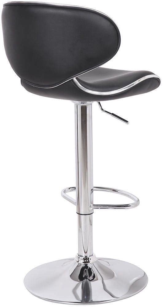 Lamboro Carcaso Kitchen Bar Stools Pair Black, Adjustable Swivel Gas Lift, Chrome Base, For Breakfast Bar Or Kitchen