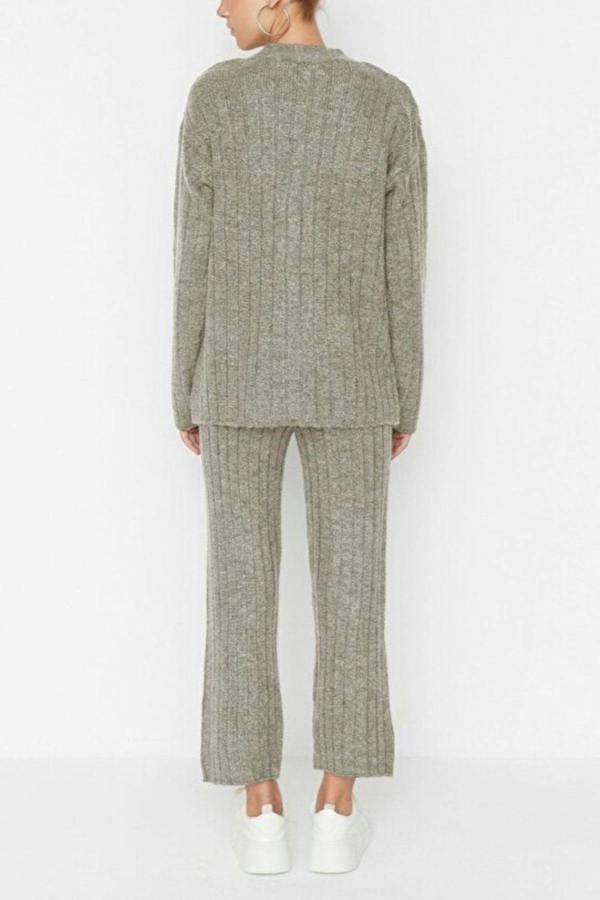 WOVCOR 2-Piece Loose Fit Soft Texture Knit Top & Pants Set