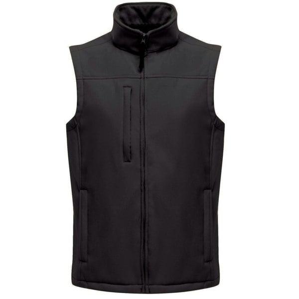 Regatta Mens Flux Softshell Bodywarmer / Sleeveless Jacket (Water Repellent & Wind Resistant) - All Black