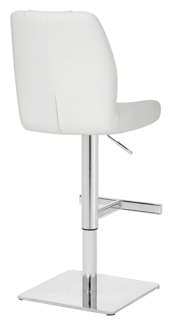 Lamboro Ravenna Deluxe Breakfast Bar Stool, Chrome Footrest, Height Adjustable Swivel Gas Lift, Home Bar & Kitchen Barstool, White