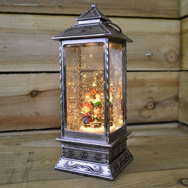 Samuel Alexander 27cm Glitter Water Spinner Lantern - Warm White LED - Choir
