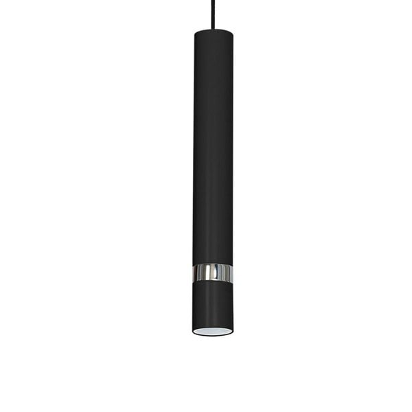 Milagro Joker Contemporary Pendant Lamp 1XGU10 Hand Made Cylindrical Style Light Finished in Matt Black With Chrome Detail