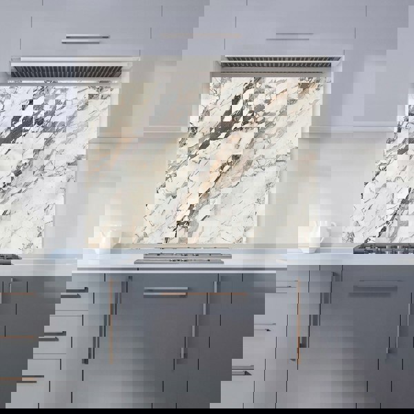 Warren Reed - Designer Off White Marble Effect Kitchen Splashback