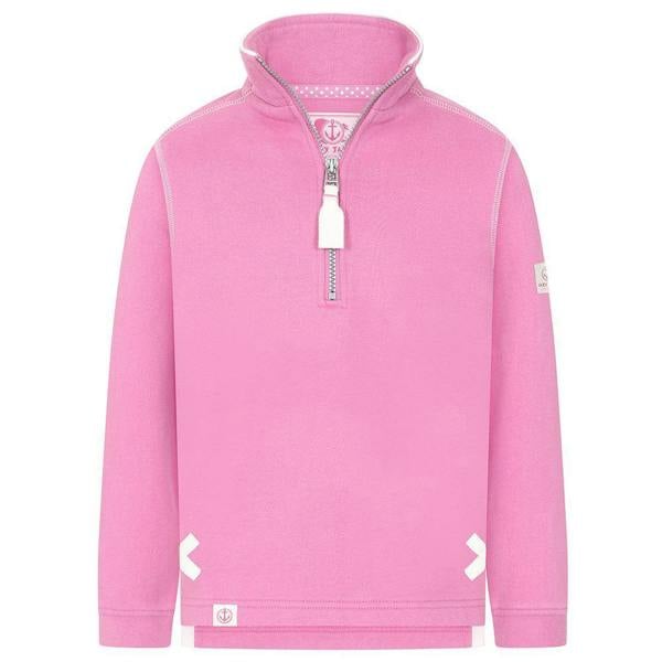 Lazy Jacks Girls Quarter Zip Sweatshirt - Candyfloss