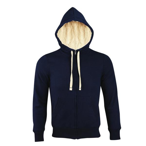 SOLS Sherpa Unisex Zip-Up Hooded Sweatshirt / Hoodie - French Navy