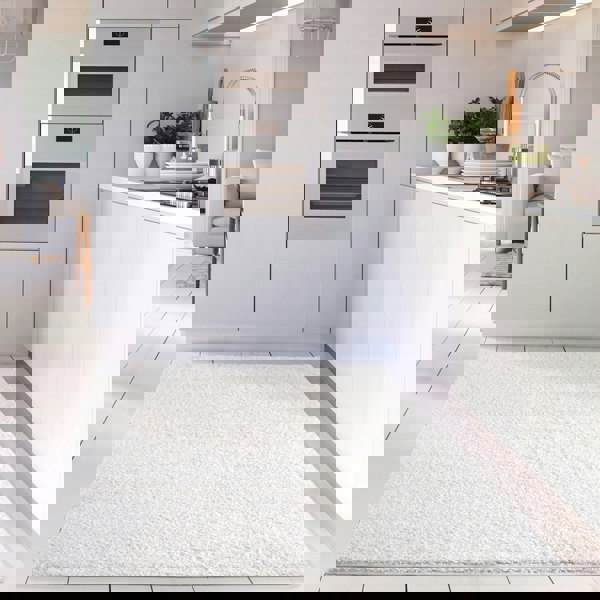 Shaggy Rug Plain White high quality, non-shedding