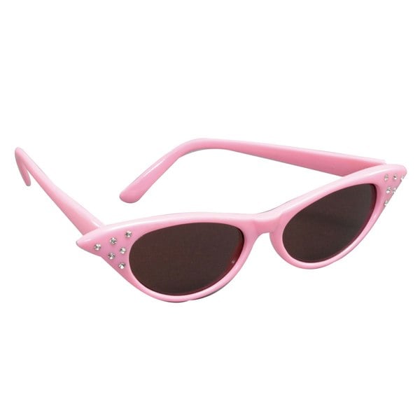 Bristol Novelty Womens/Ladies 1950s Costume Sunglasses - Pink