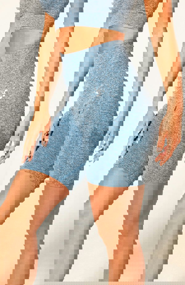 V3 Apparel Define Seamless Scrunch Shorts - Blue Marl