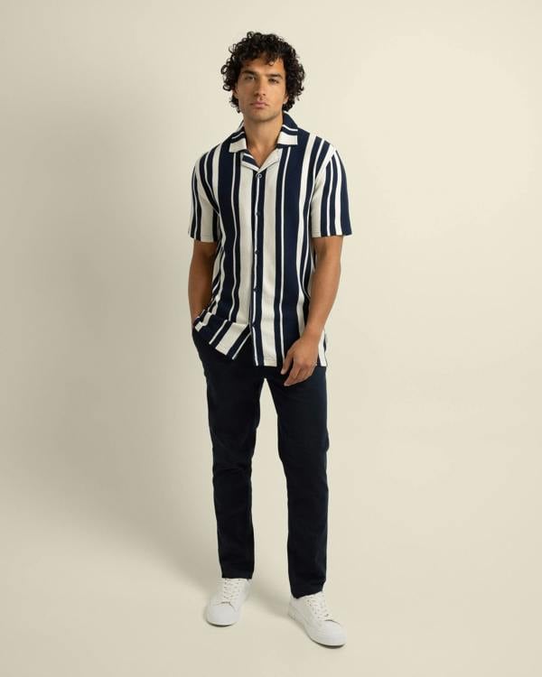 Larsson & Co Anker - Waffle Stripe Short Sleeve Shirt