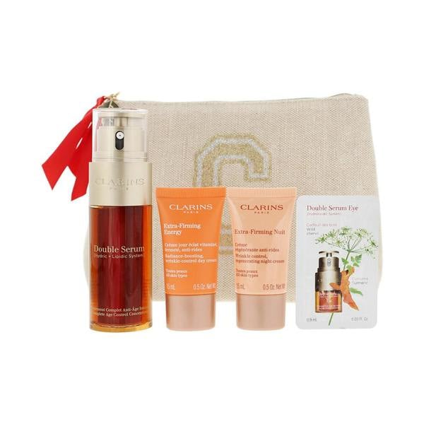 Clarins Double Serum 3 Piece Gift Set: Double Serum 50ml - Day Cream 15ml - Night  Cream 15ml