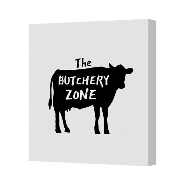 Benjamin Tate Design The Butchery Zone Canvas Art Print Cow Silhouette Wall Decor