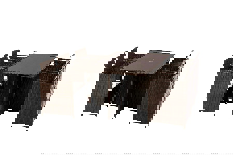 Nevada Rattan 6 Seater Cube Set