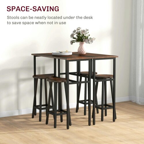 Wyld Haus Halulo Wooden Rustic Brown 6 Piece Counter Bar Dining Set With Multiple Layout Options