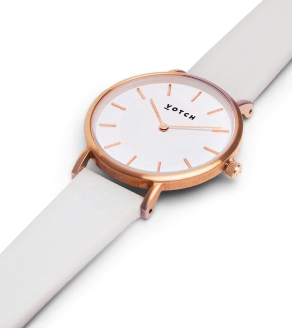 Votch Rose Gold & Light Grey Watch | Petite