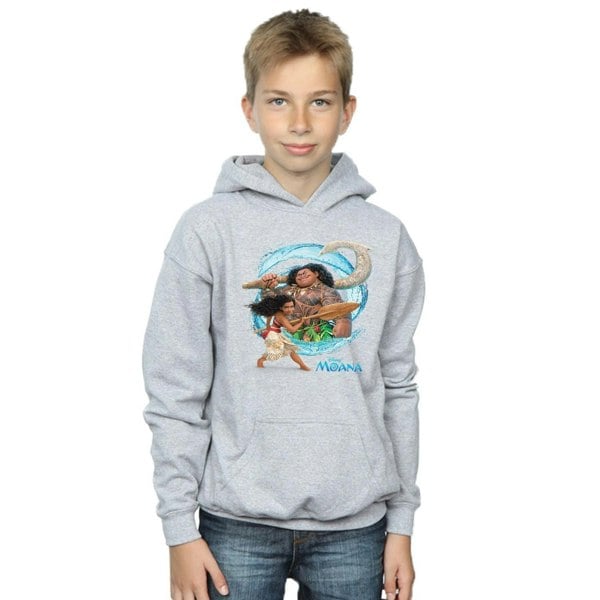 Disney Boys Moana And Maui Wave Hoodie - Sports Grey