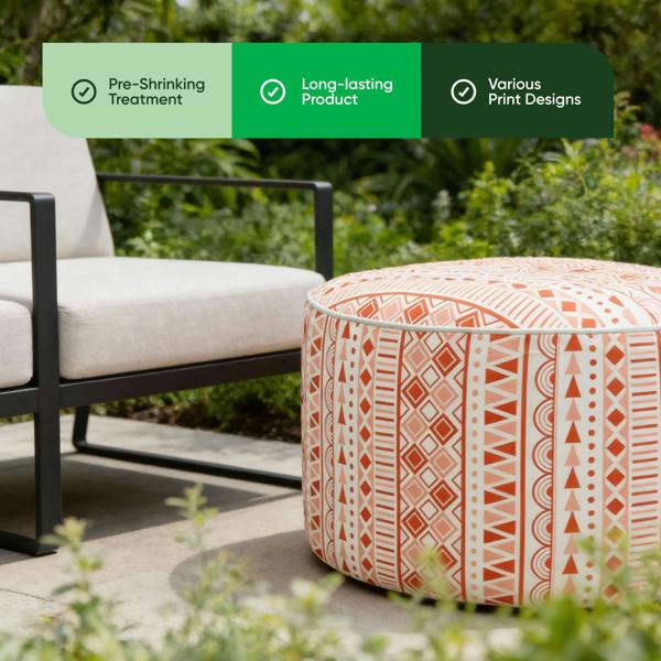 Gardenwize Outdoor Pouf Ottoman – Morocco Cube Inflatable Footstool