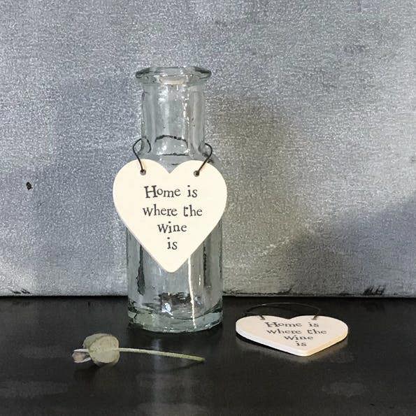 Mini Wooden Heart – Home is Where the Wine Is Hanging Sign