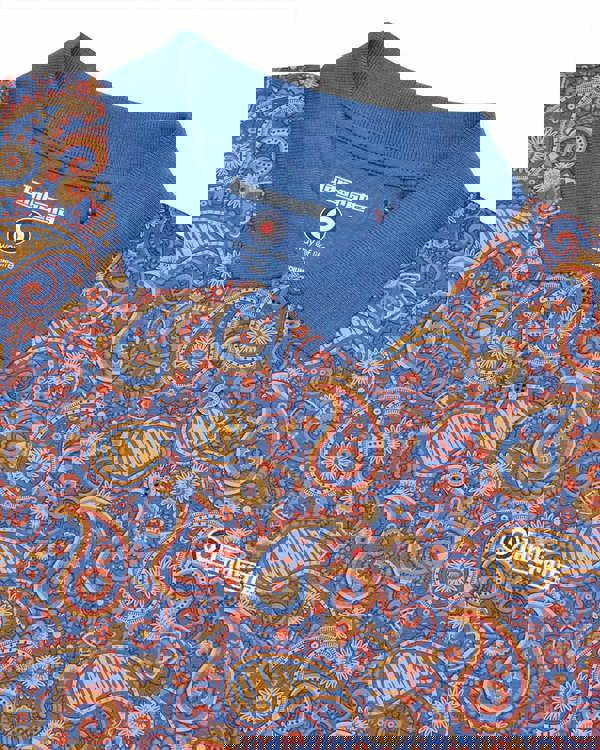 Lambretta Mens Classic Paisley Print Mod Retro Ska Casual Polo