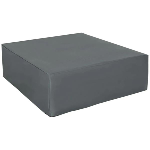 Grey outdoor rattan furniture protective cover with snug fitted corner panels