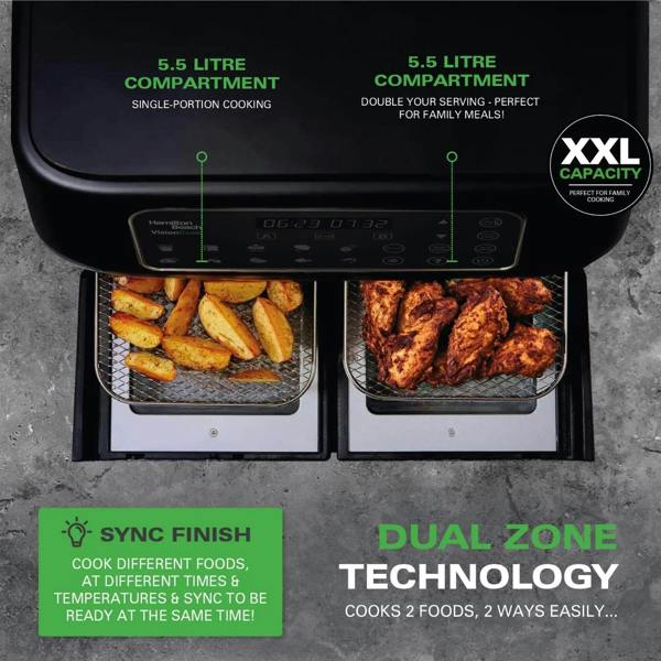 Hamilton Beach VisionCook 11L Digital Dual Air Fryer Oven - Hamilton Beach UK