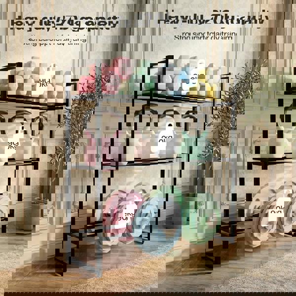 Centra 3 Tier Dumbbell Rack Adjustable Heavy Duty Steel Weight Storage Stand 270KG