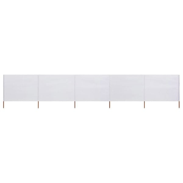 Berkfield 5-panel Wind Screen Fabric 600x80 cm Sand White