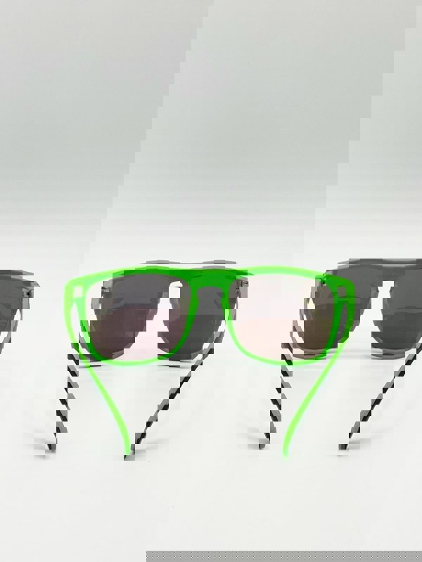 SVNX Matte Wayfarer Sunglasses with Case - Polarised With Blue Mirrored Lens