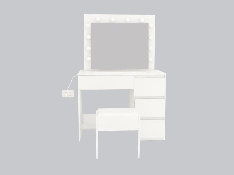 Kosy Koala Dressing Table with Mirror and Stool Makeup Vanity LED Bulbs Mirror Hollywood Table