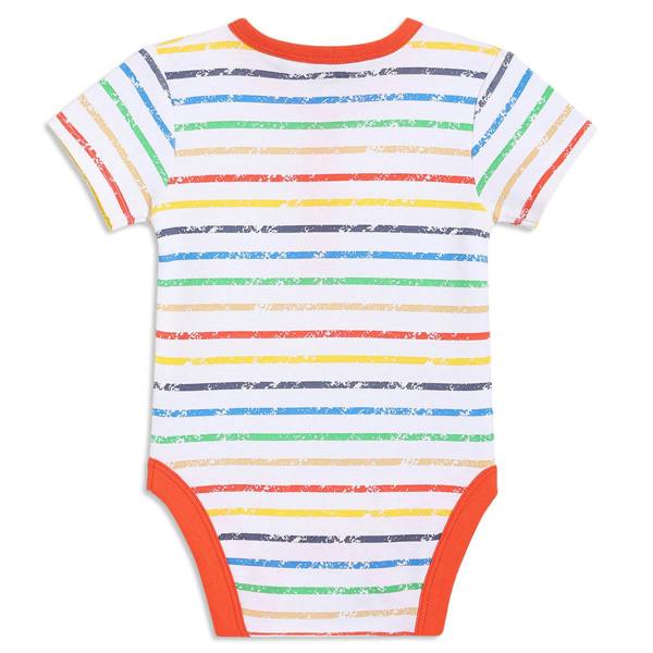 Mini Cuddles Baby Boys 3pk Printed Bodysuits, Multicolour