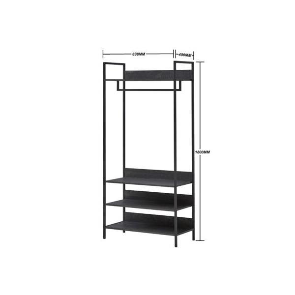 Timber Art Design Zahra Bedroom Double Open Wardrobe 4 Shelves Furniture Storage Cupboard