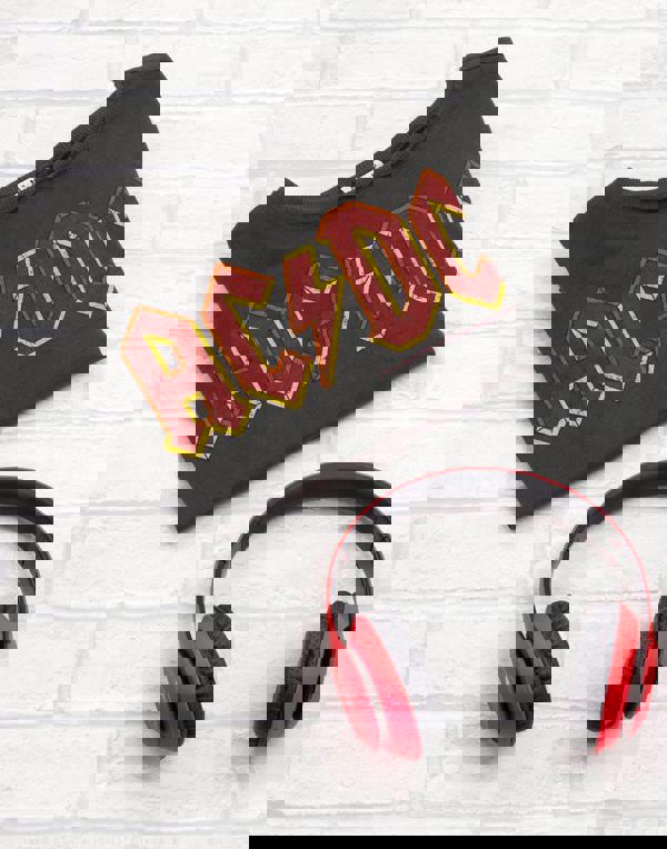 Amplified Clothing Womens Grey Ac/Dc Cropped Short Sleeved T-Shirt