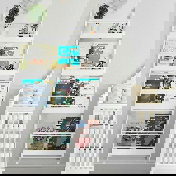 Gr8 Home Wall Mounted Children Bookcase Kids Display Bookshelf Storage Unit Shelving Rack