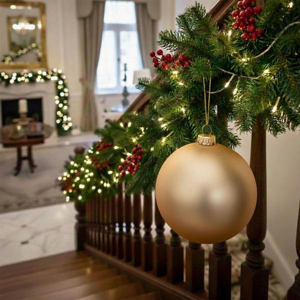 25cm Matte Champagne Christmas Bauble for Elegant Festive Tree and Home Decoration image 8