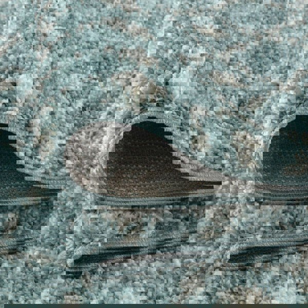 Shaggy blue rug High Quality Elegant Moroccan Pattern