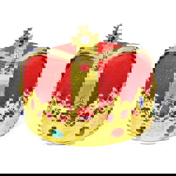 Bristol Novelty Unisex Faux Gem Kings Crown - Gold/Red - 