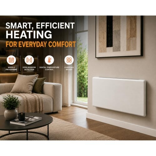 MYLEK Digital Electric Panel Heater with 24/7 Timer + Thermostat 1.5kw