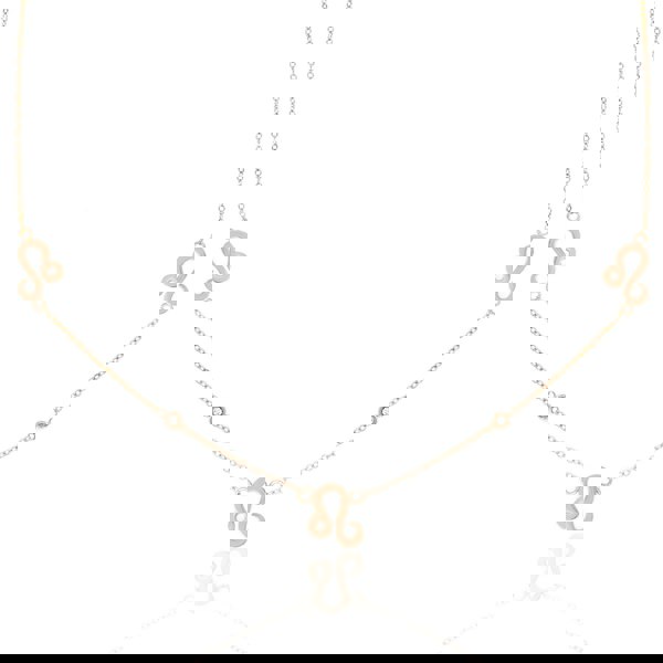 Say It With Leo Necklace with CZ Stones - Rose Gold Plated