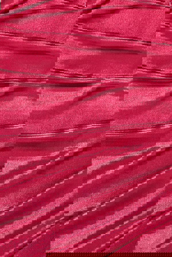 Satin Off Shoulder Pleated Maxi Dress - Berry DR3731