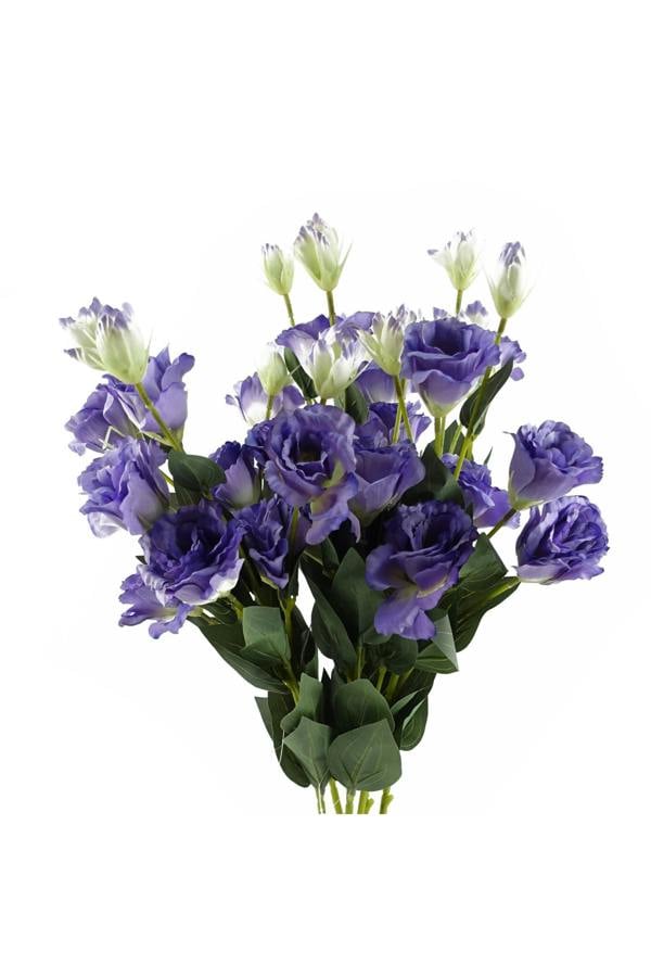 Dyzi Pack of 6 Purple Artificial Wild Rose Stems