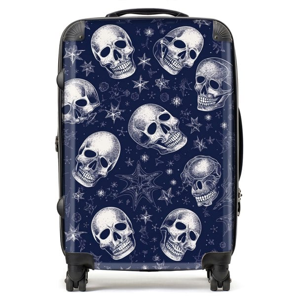 Warren Reed Evening Skulls And Stars Suitcase