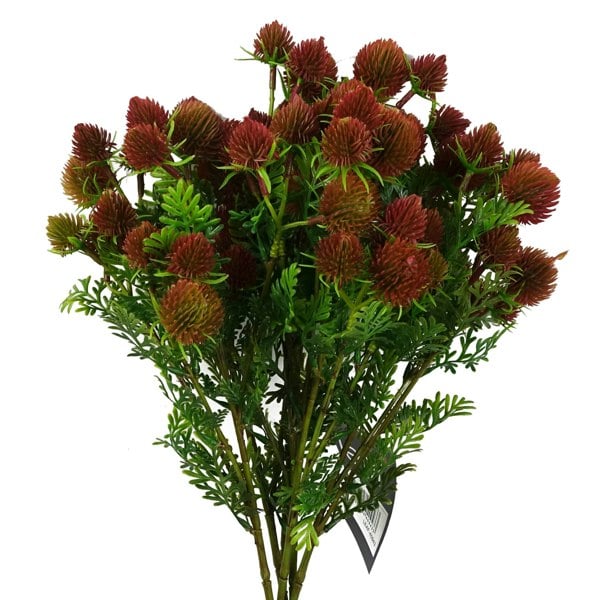 Leaf Pack of 6 x 55cm Craspedia Stem Red Artificial