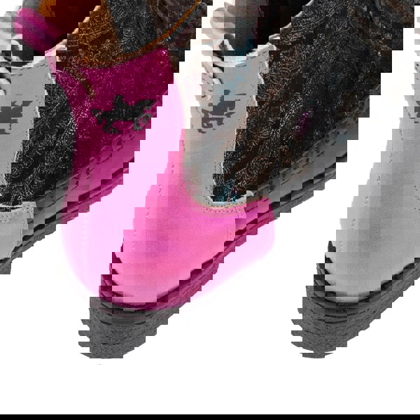 Embassy London Hatter - Dark Winter Foil & Pink - Women's Leather Ankle Lace-up Boot